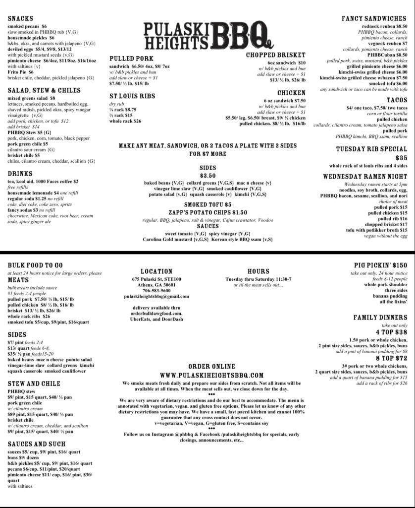 071221menu Pulaski Heights BBQ
